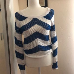 Blue and White Striped Sweater